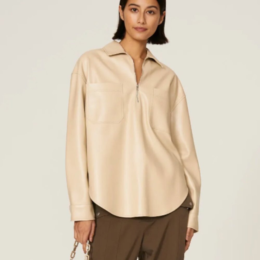 SAYLOR Remi Faux Leather Top size small